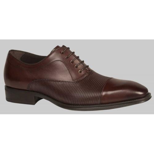 Mezlan "Thales" Brown Genuine European Calfskin Perforated Cap Toe Shoes 16731.